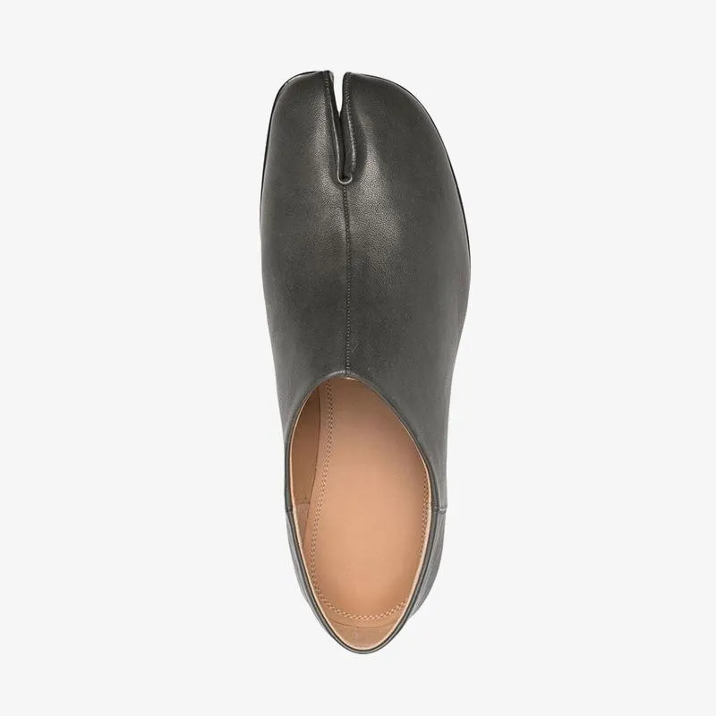 Dark Grey Slip-On Leather Loafers