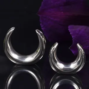 Ear Saddles Plugs in Silver Brass