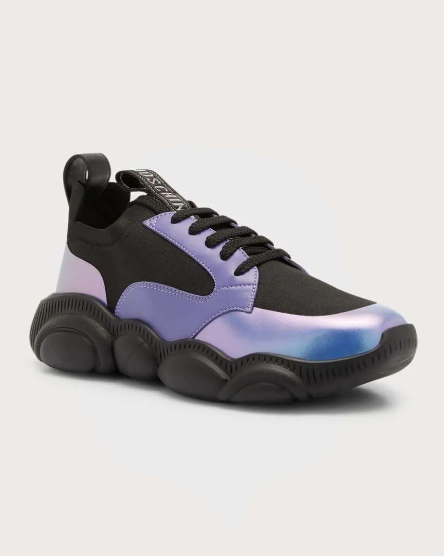 Moschino Men's Teddy Sole Sneakers in Stretch Knit